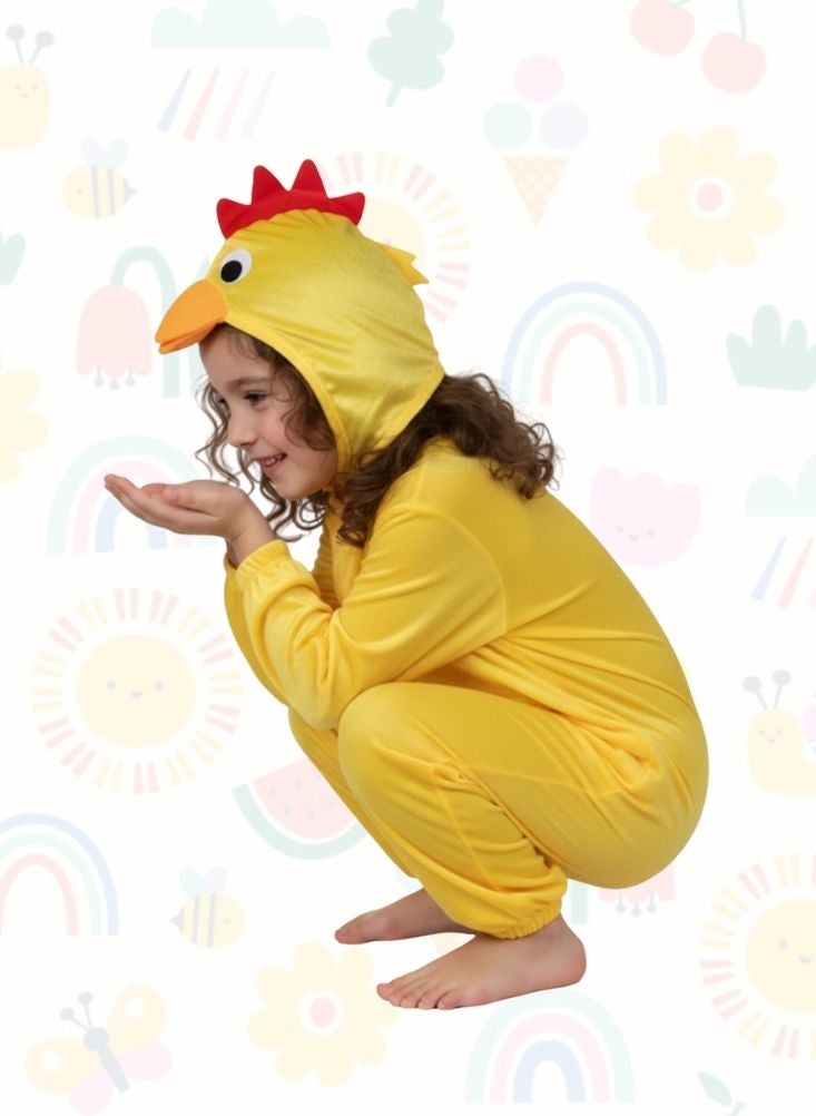 بريميم زي تنكري على شكل دجاجة صفراء للأطفال - زي تنكري لطيف على شكل حيوان للأولاد والبنات - Image 4